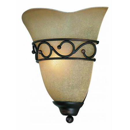 LITE SOURCE One Light Wall Sconce With Light Amber Glass Shade LS-16885